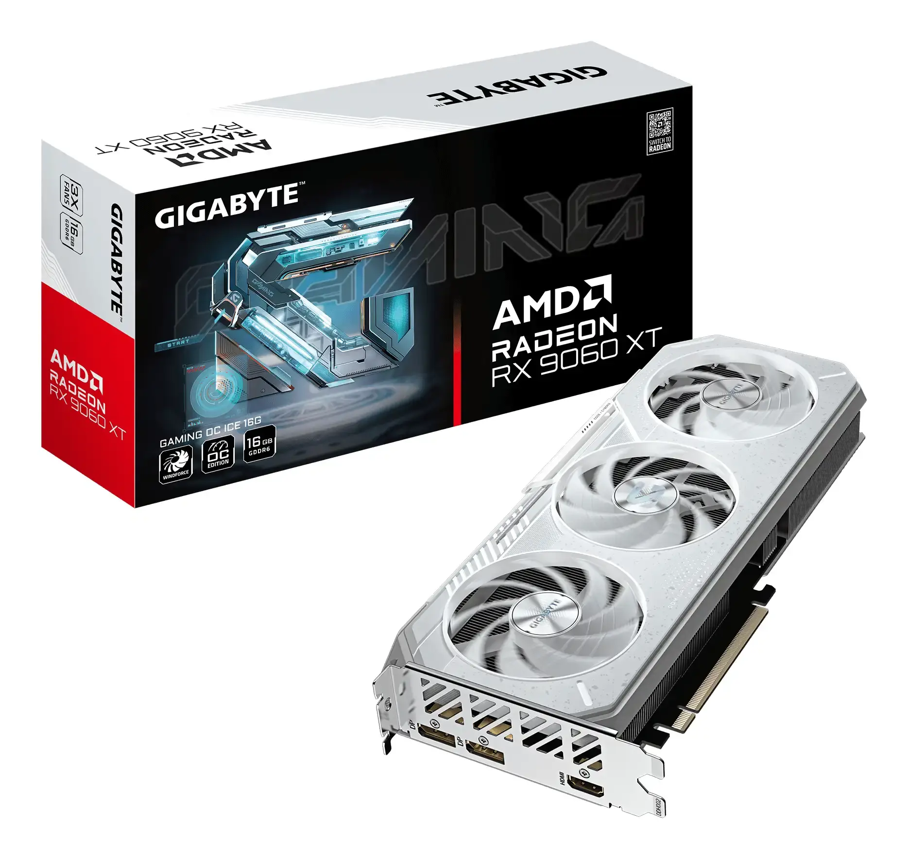 GIGABYTE GV-R906XGAMINGOCICE-16GD GAMING RADEON RX 9060 XT OC ICE video card