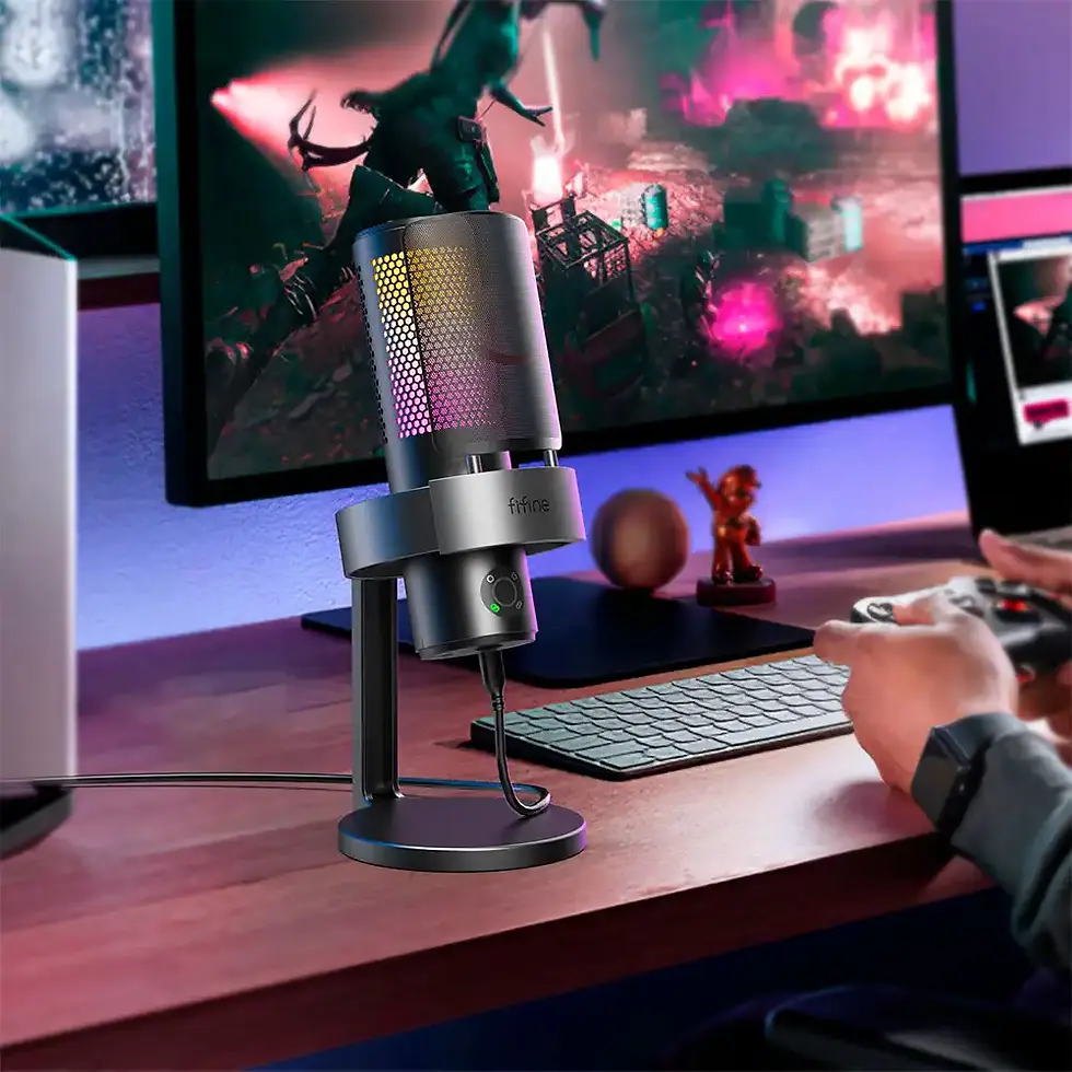 Fifine A9 Condenser RGB USB Microphone with 4 Polar Pattern
