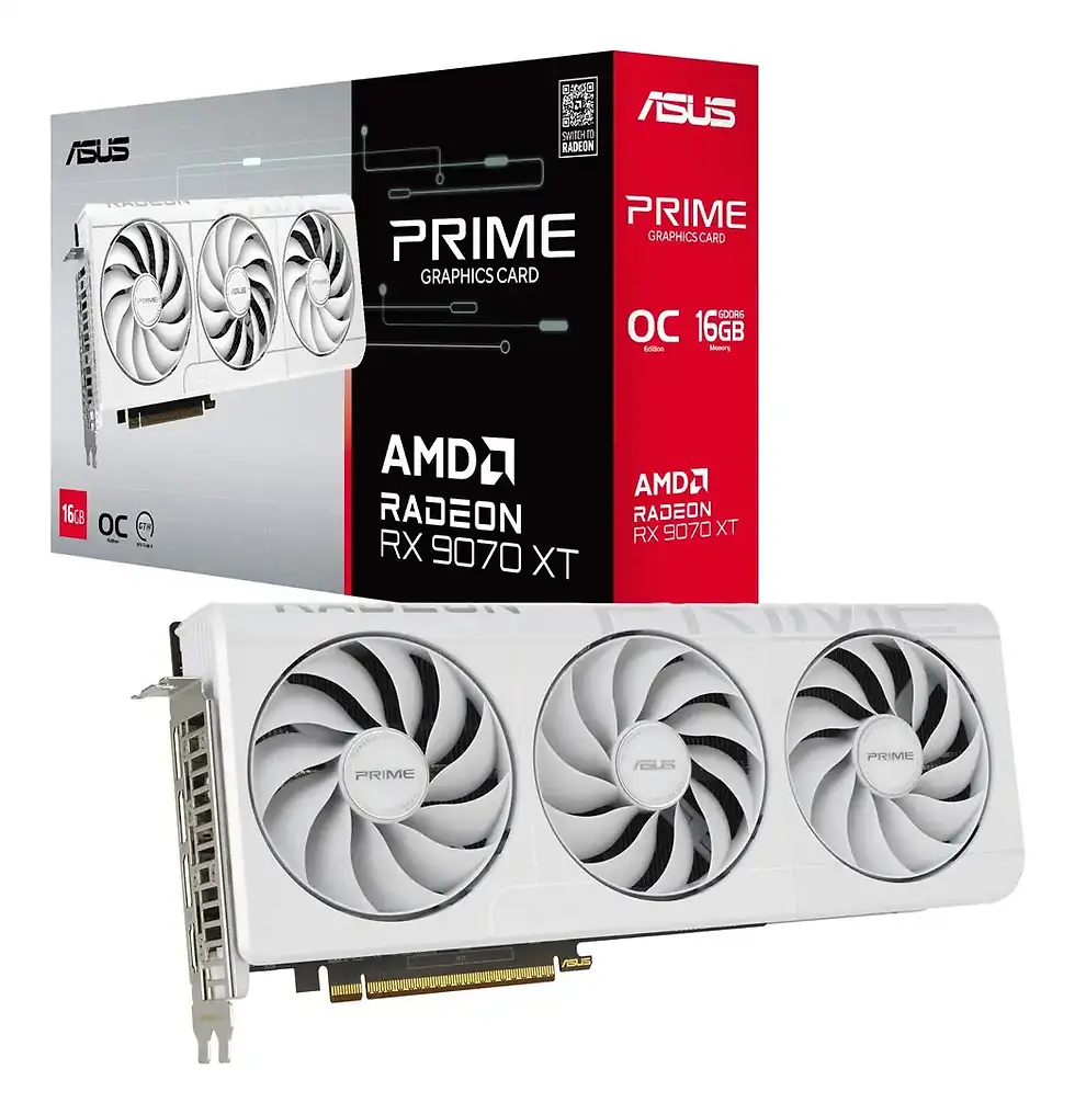 ASUS Prime RX9070XT-O16G-WHITE AMD Radeon RX 9070 XT graphics card