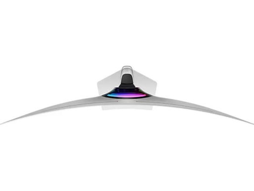 Samsung gaming curved monitor in white colour top view