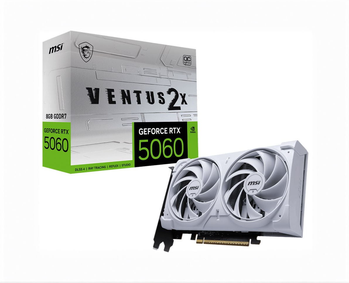 MSI GeForce RTX 5060 8G VENTUS 2X OC WHITE NVIDIA 8 GB graphic card