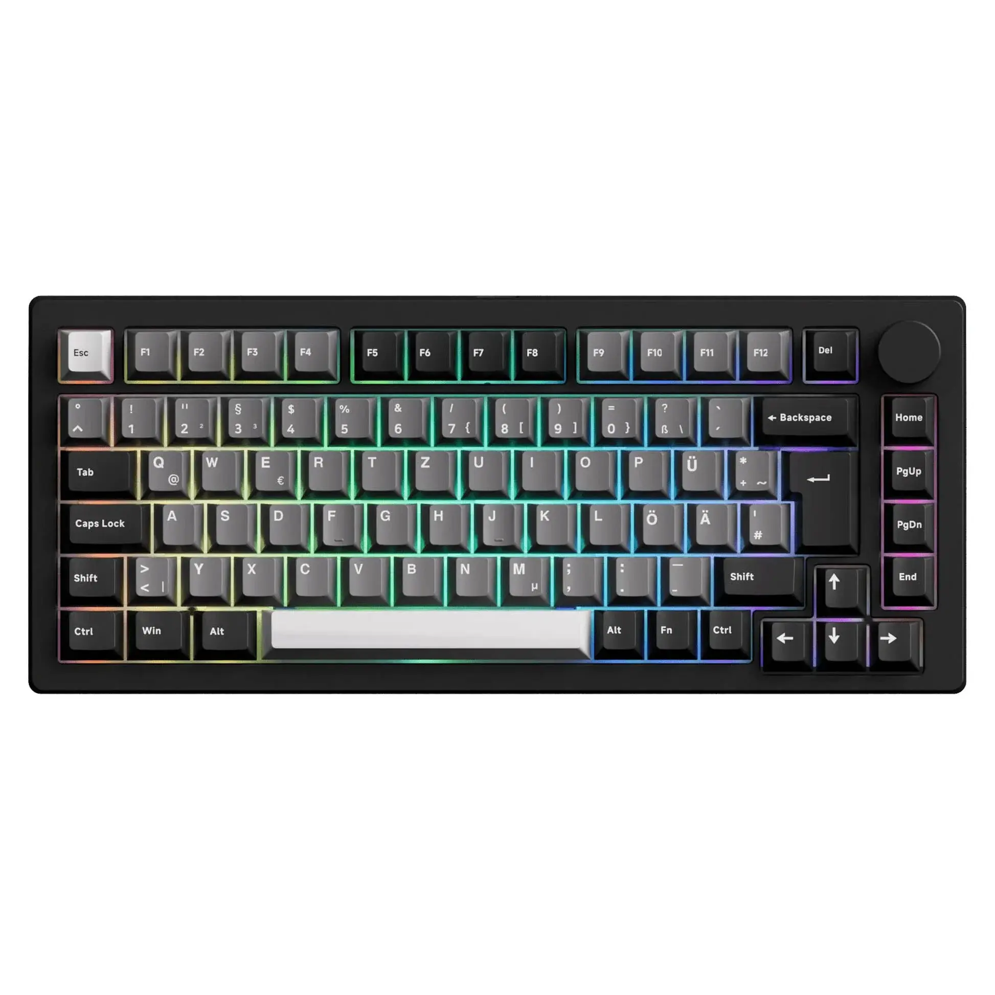 AKKO MonsGeek M1 V5 VIA Gaming Keyboard, 75%, RGB, ISO-DE/UK/Nordic Layout - Black/Silver