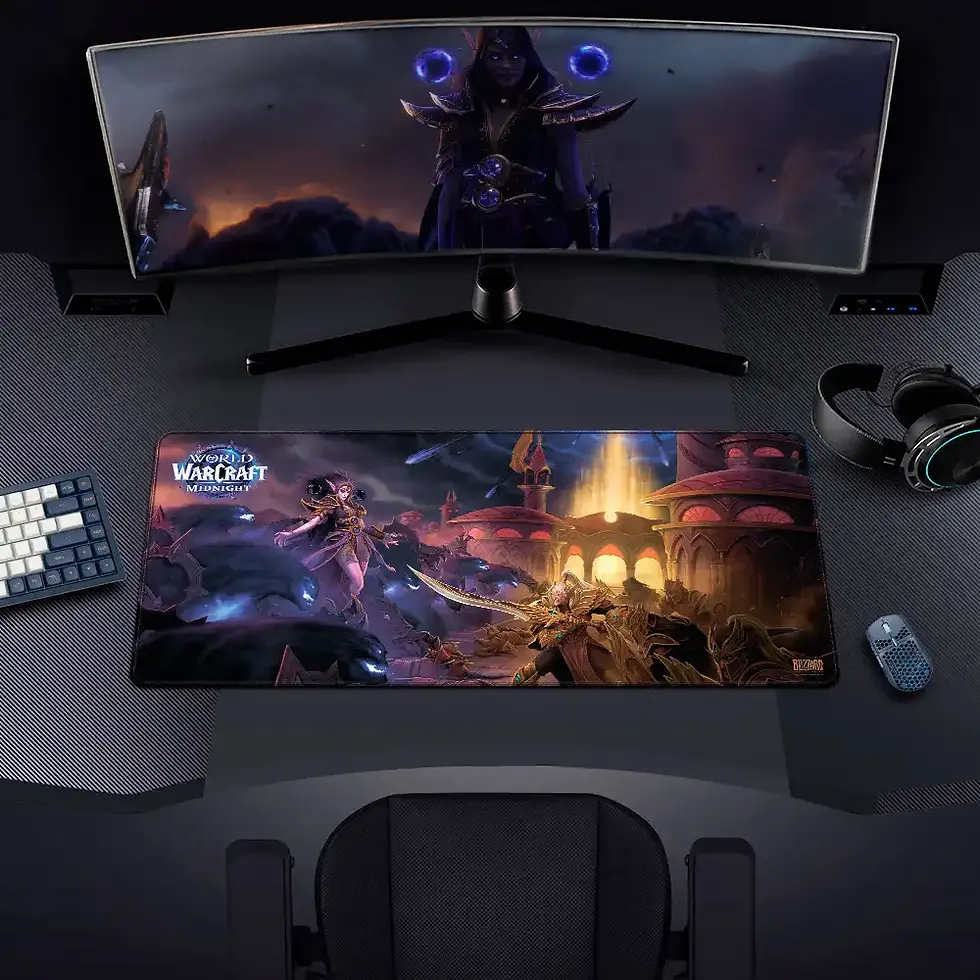 Thumbnail: World of Warcraft Midnight Xal’atath XL gaming mousepad 900x420 desk mat