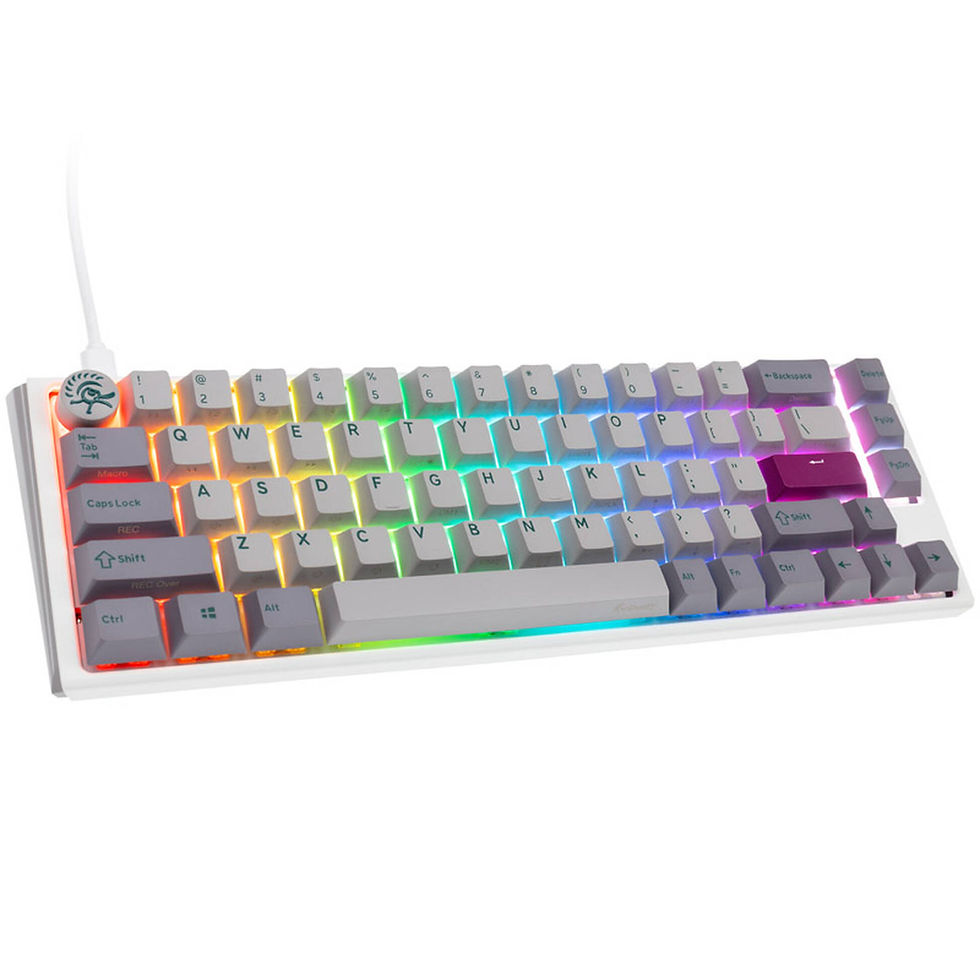 Ducky One 3 Mist Grey SF Gaming Keyboard, RGB LED - MX-Silent-Red (US)