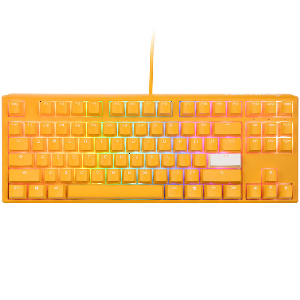 Miniatura: Ducky One 3 Yellow TKL Gaming Keyboard, RGB LED - MX-Silent-Red (US)