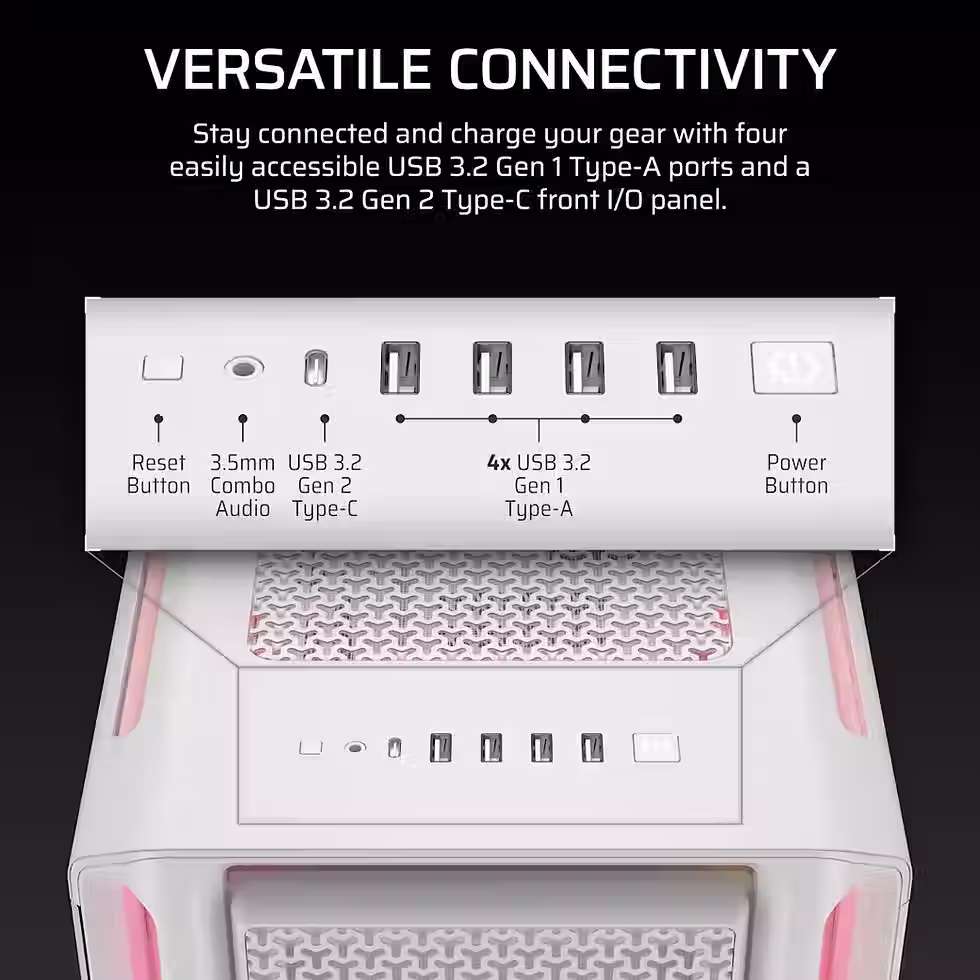 Sīktēls: Corsair iCUE LINK 5000T LX RGB Midi Tower White PC case