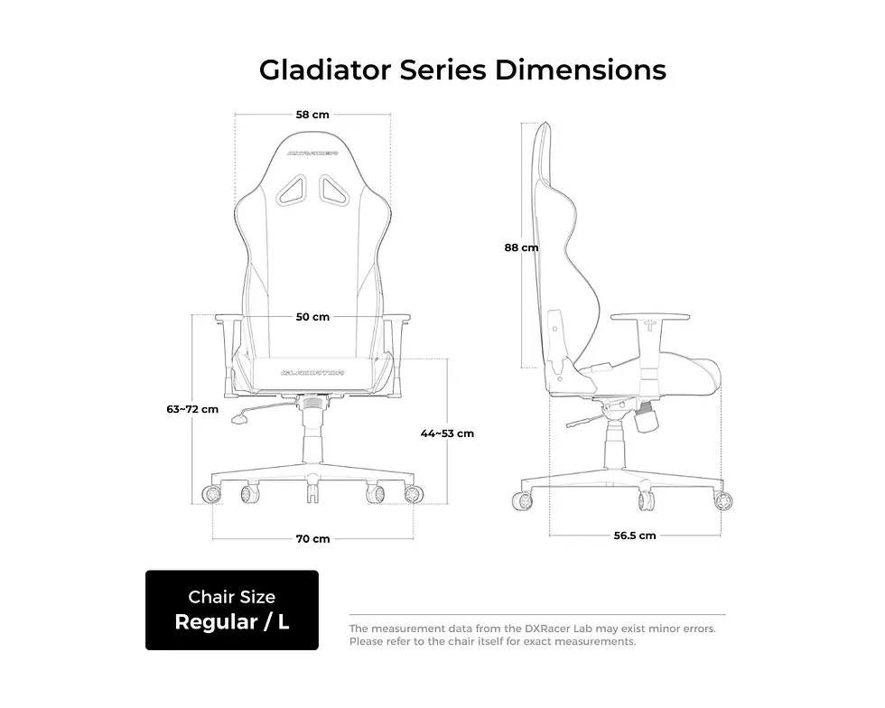 Thumbnail: DXRacer GLADIATOR L black PVC leather gaming chair ergonomic with lumbar cushion and adjustable armrests