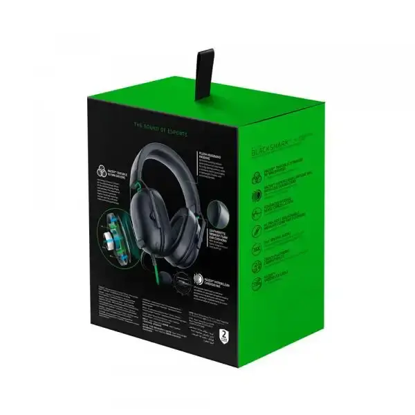 Miniaturbild: Razer BlackShark V2 X Gaming Headset retail packaging back view
