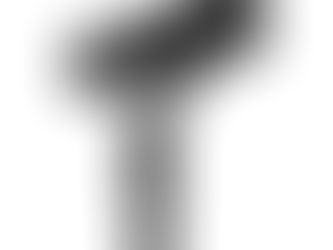 Black microphone with foam cover on a stand against a plain white background. Cable and metallic connector visible, creating a neutral mood.