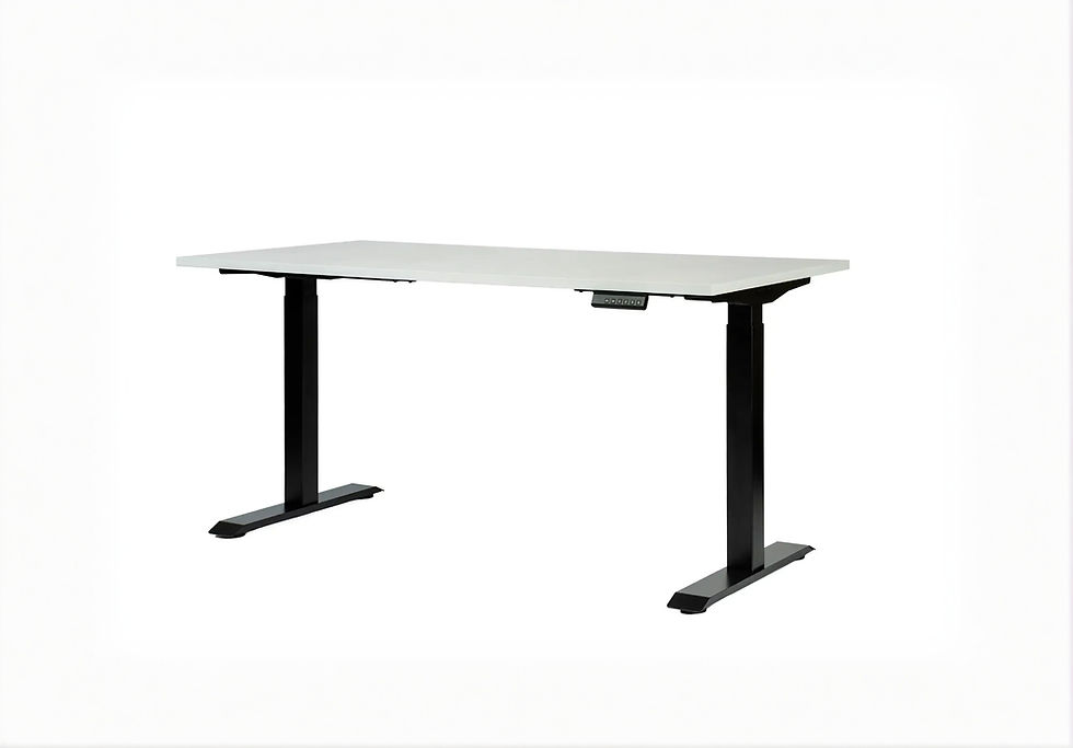 Standing Desk Motus electric height adjustable desk with premium Egger tabletop in a modern home office