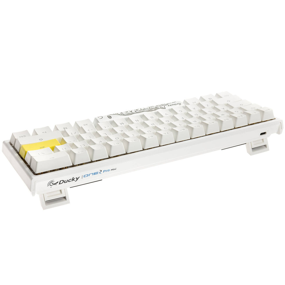 Thumbnail: Ducky One 2 Pro Mini White Edition Gaming Keyboard, RGB LED - Cherry Blue (US)