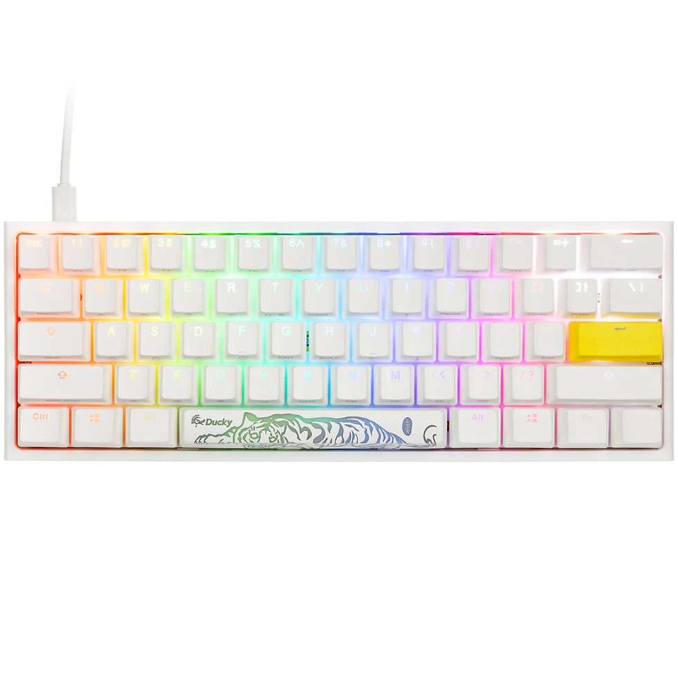 Thumbnail: Ducky One 2 Pro Mini White Edition Gaming Keyboard, RGB LED - Cherry Blue (US)