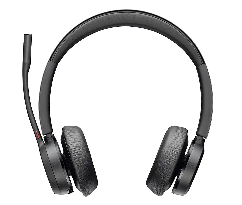 Poly Voyager 4320 wireless headset with USB adapter for office calls Teams and UC communication