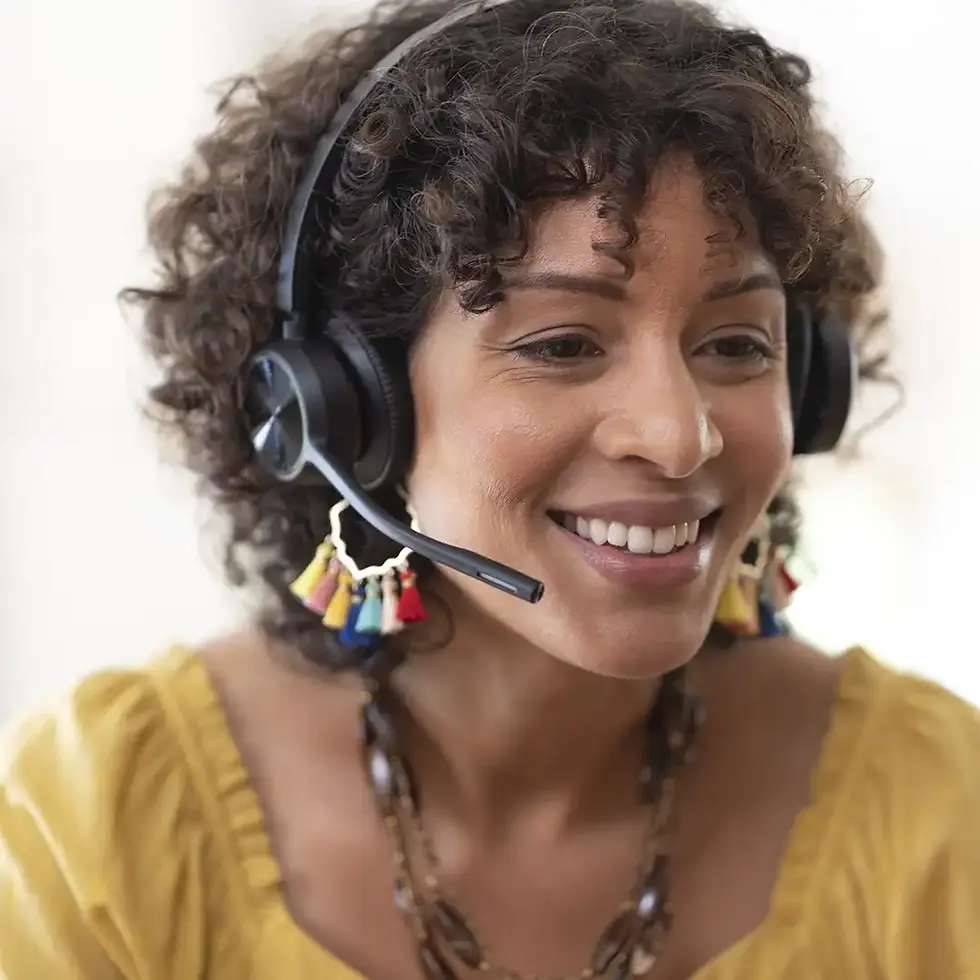 Thumbnail: Poly Voyager 4320 wireless headset with USB adapter for office calls Teams and UC communication