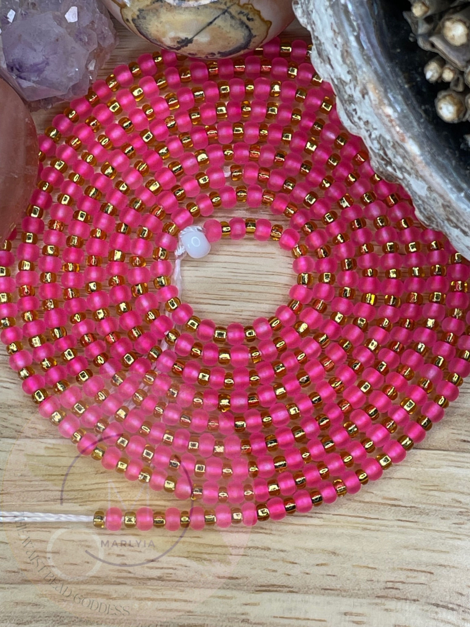 Matte Hot Pink Waist Beads