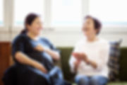 Pregnant Asian Woman with Mother