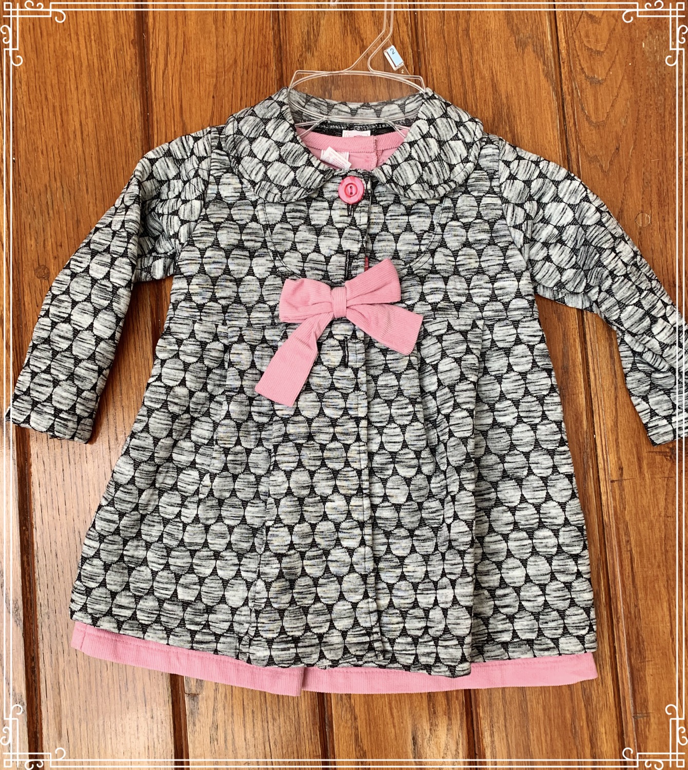 Miniatura: Conjunto vestido pana y abrigo bebe