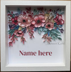 Name frame hanging pink floral1