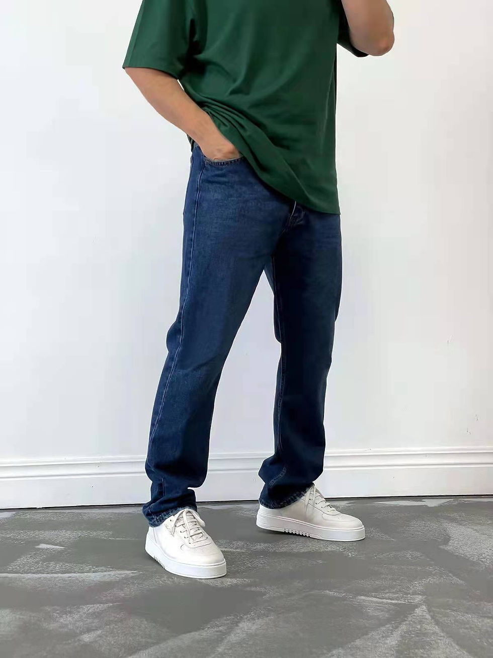 Miniatura: Calça jeans masculina casual reta e elástica, modelo clássico lançamento 2025
