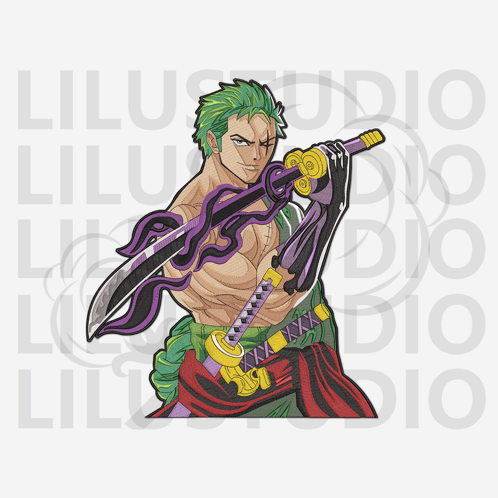 Embroidery Designs for Roronoa Zoro One Piece character