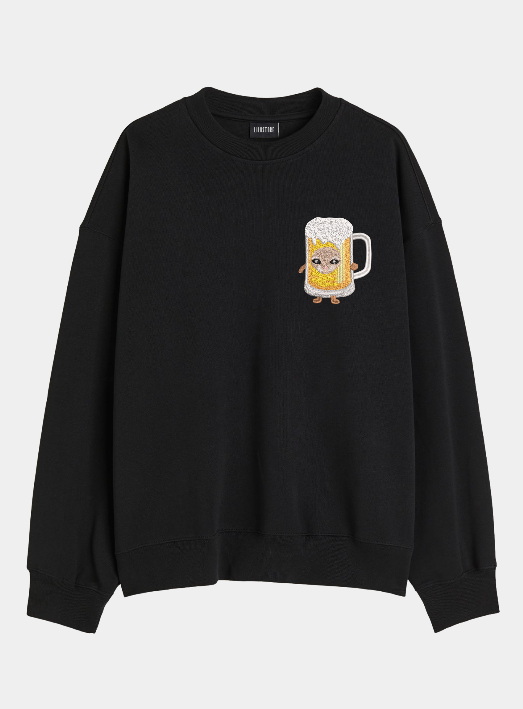 Світшот вільного силуету з вишивкою Хмільні кошенята