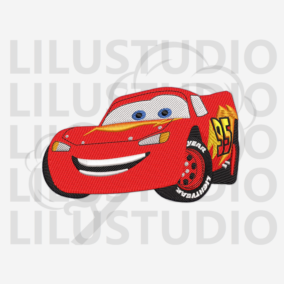 Embroidery Design for Lightning McQueen Cars character