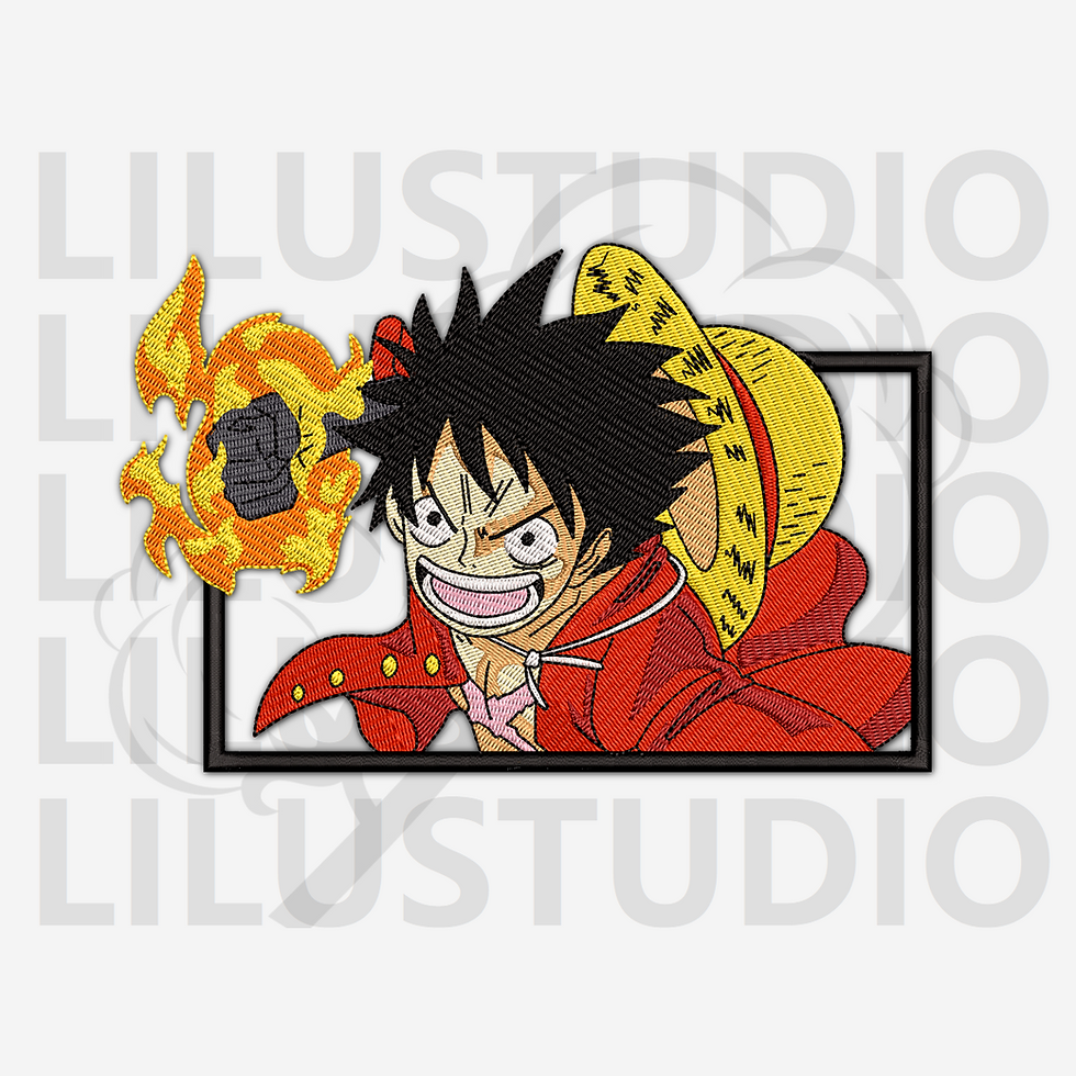 Embroidery Designs for Monkey D. Luffy One Piece character