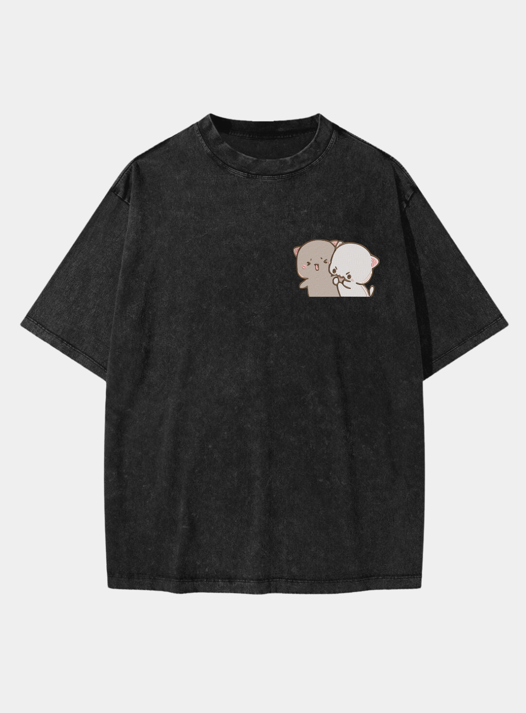 Футболка Vintage-washed з вишивкою Mochi Mochi Cats