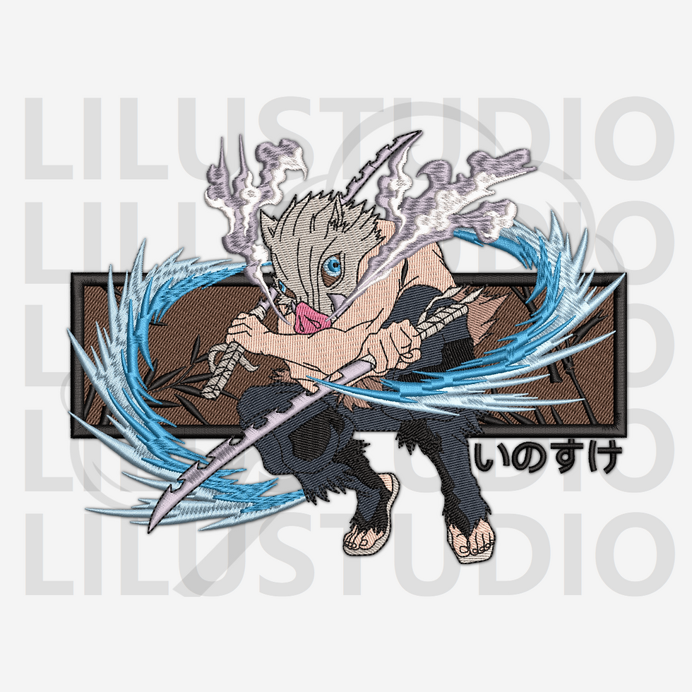 Embroidery Designs for Inosuke Hashibira Demon Slayer character