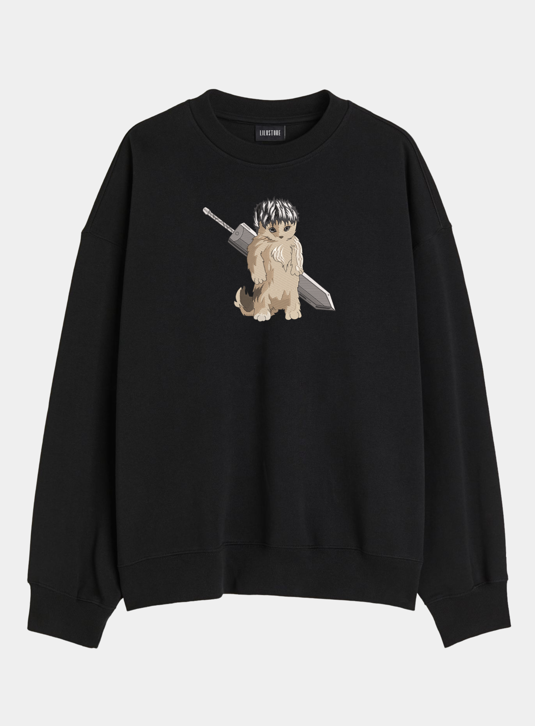 Світшот вільного силуету з вишивкою Берсерк