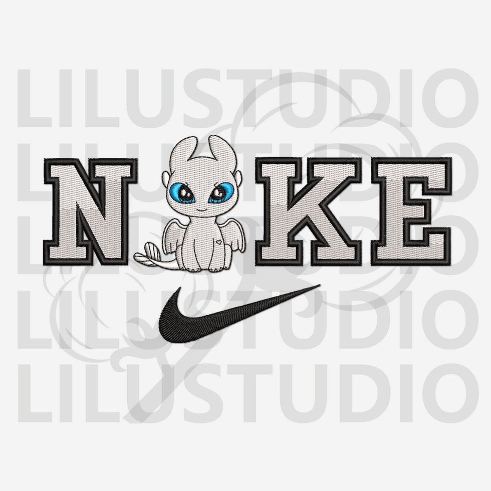 Embroidery Design for Light Fury How to Train Your Dragon character