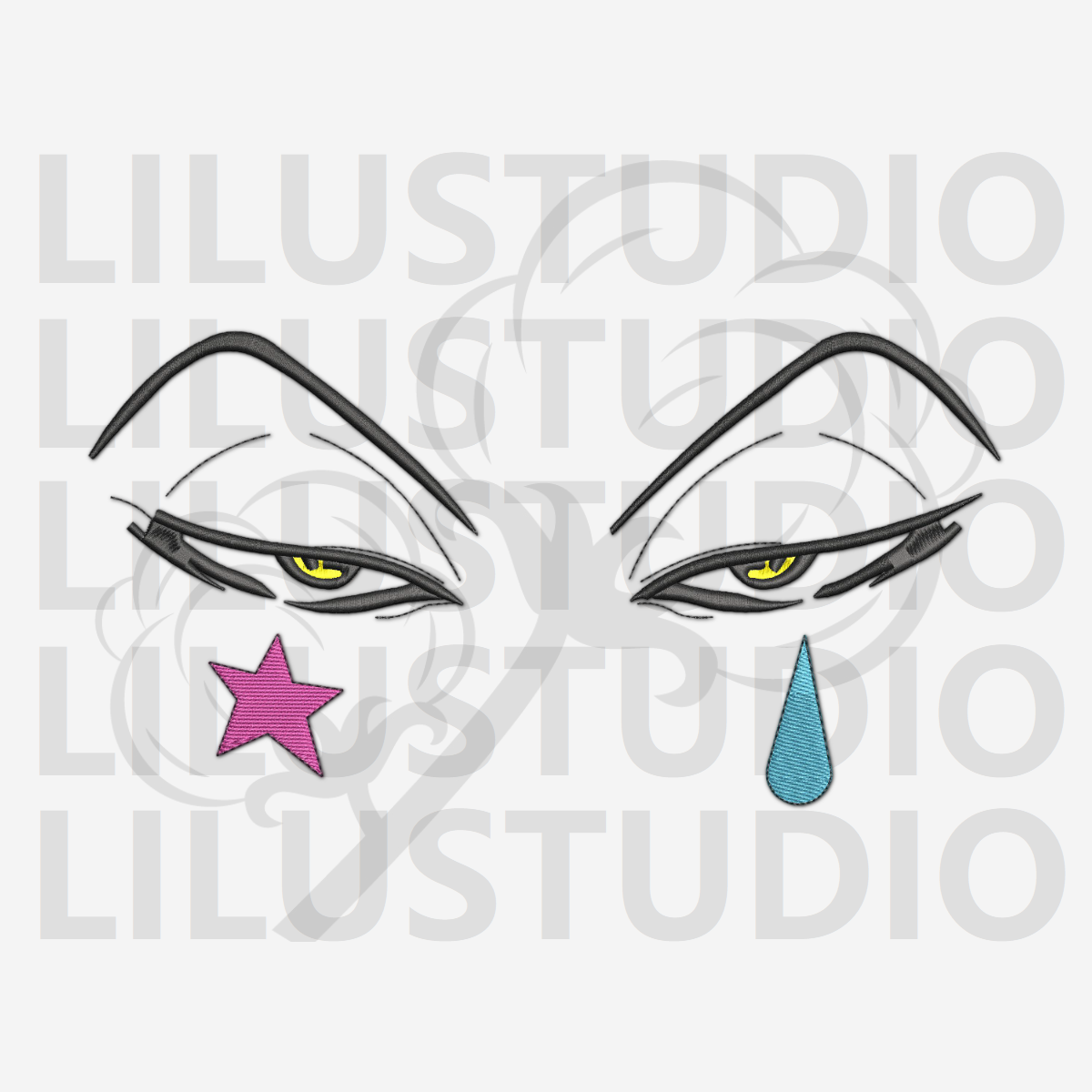 Embrdery Designs for Hisoka Morow Hunter × Hunter character