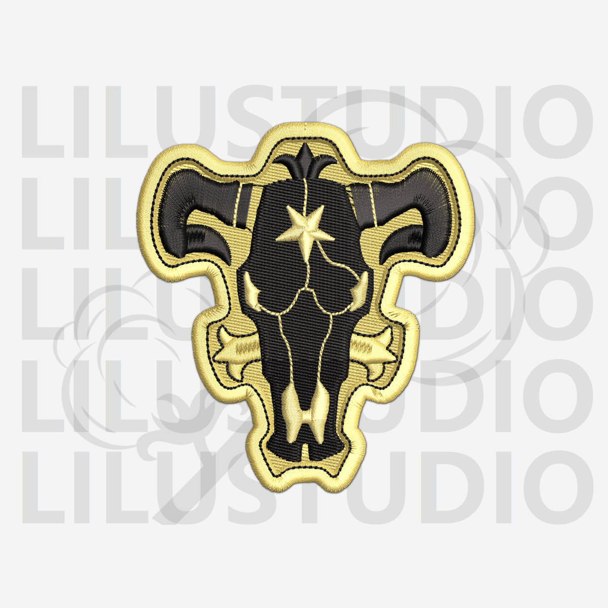 Embroidery Design for Black Bull Black Clover logo