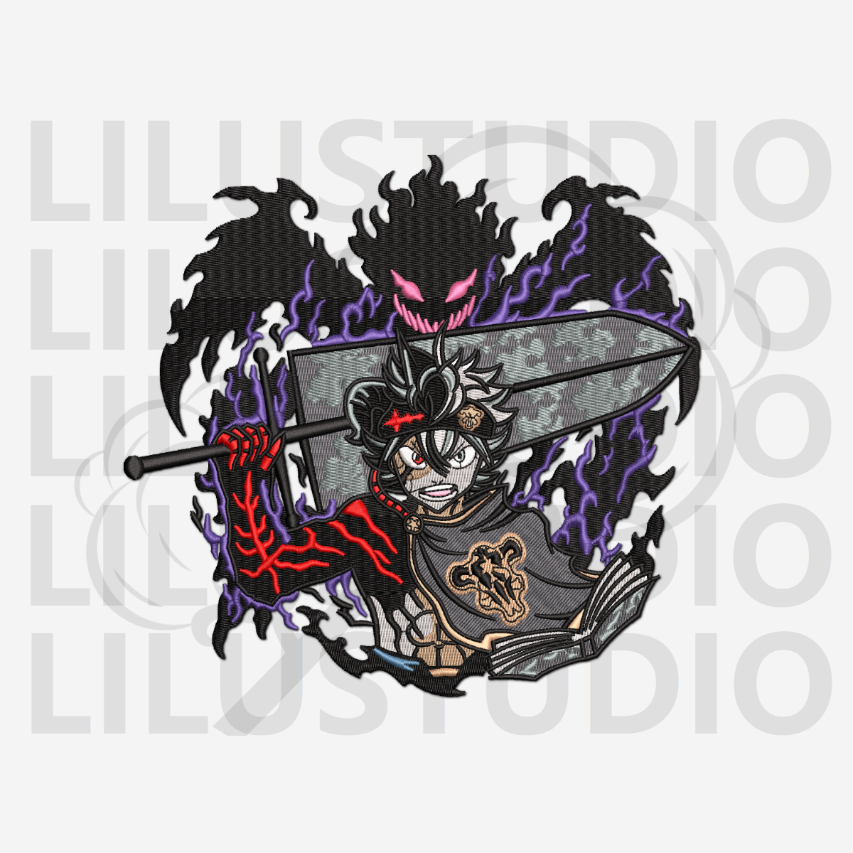 Embroidery Design for Asta Black Clover character