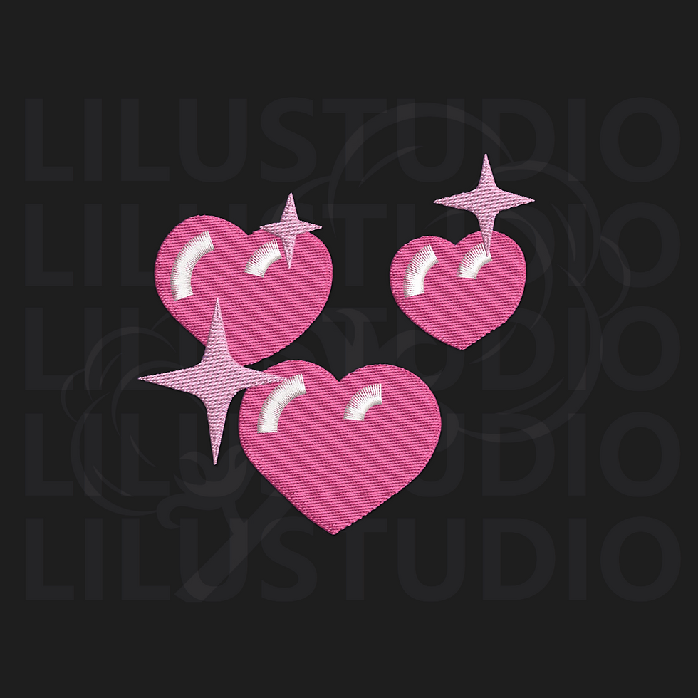 Embroidery Design for Valentine's Day Collection — Twinkling Hearts