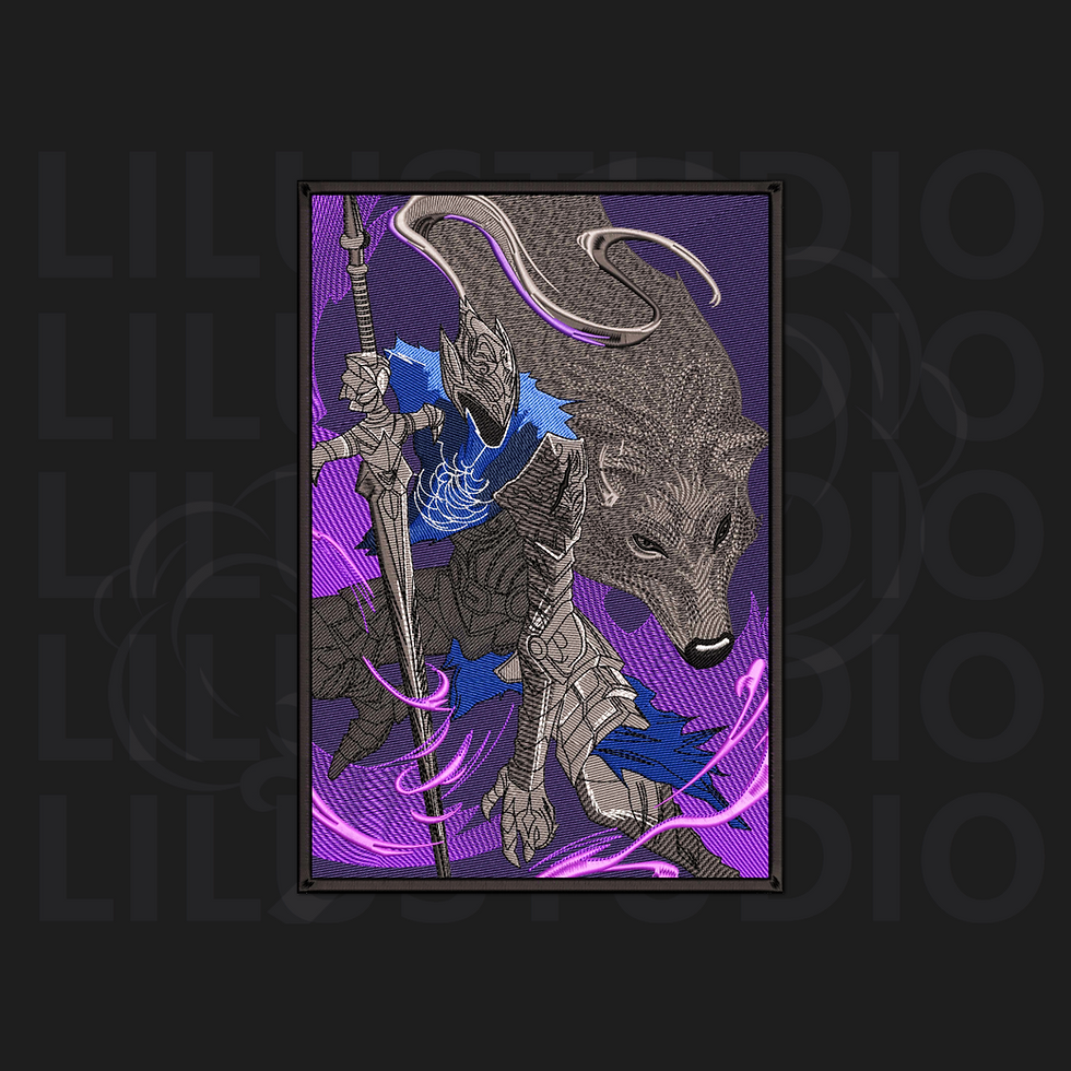 Embroidery Design for Artorias & Sif Dark Souls characters