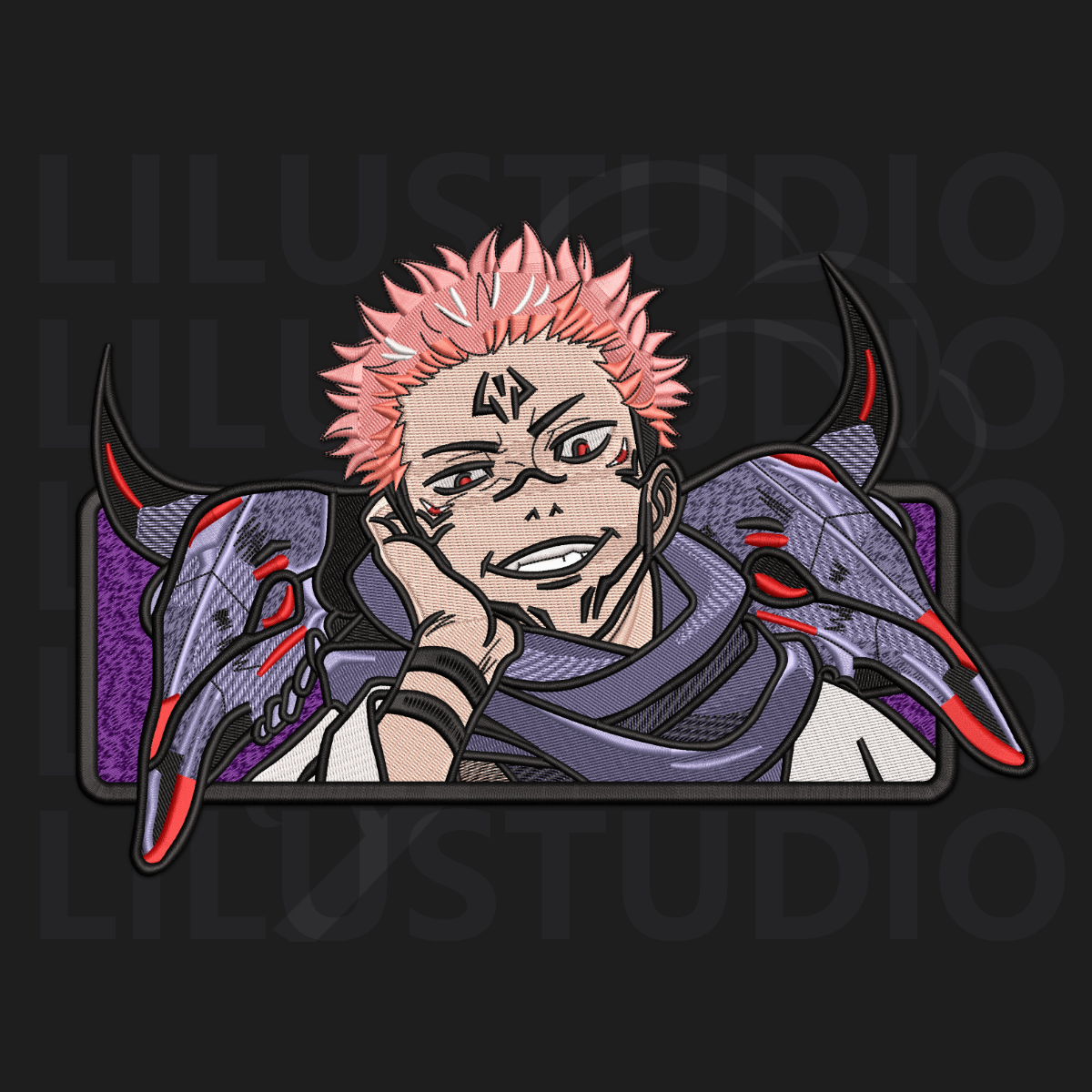 Embroidery Design for Ryomen Sukuna Jujutsu Kaisen character