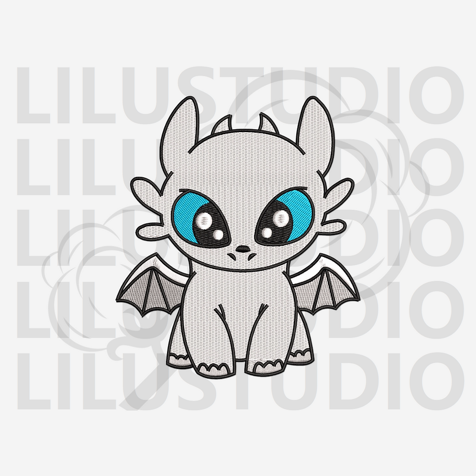 Embroidery Design for Light Fury How to Train Your Dragon character