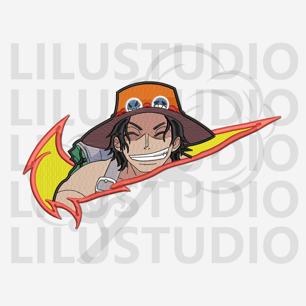 Embroidery Designs for Portgas D. Ace One Piece character