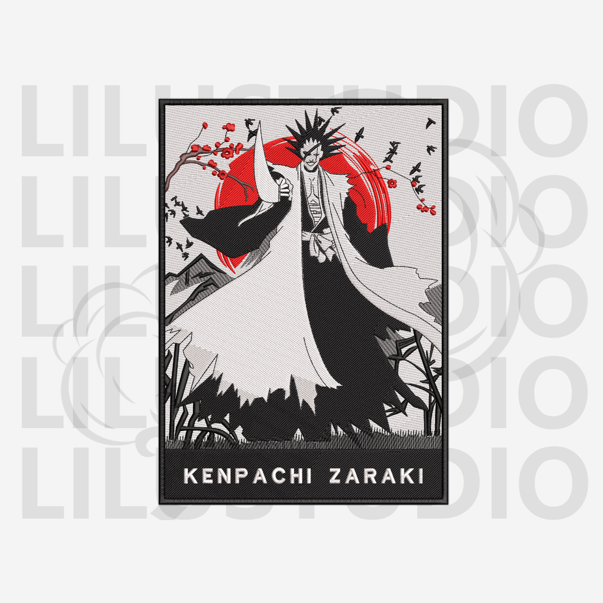 Embroidery Design for Kenpachi Zaraki Bleach character