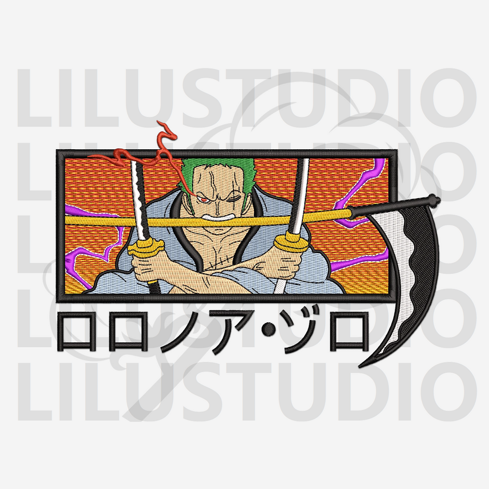 Embroidery Designs for Roronoa Zoro One Piece character