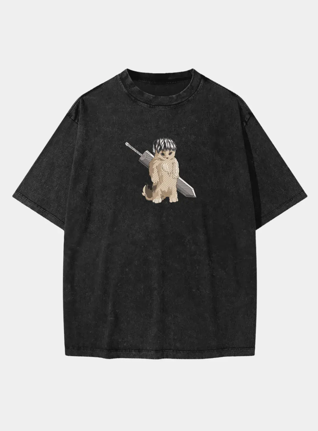 Футболка Vintage-washed з вишивкою Берсерк — Ґатс