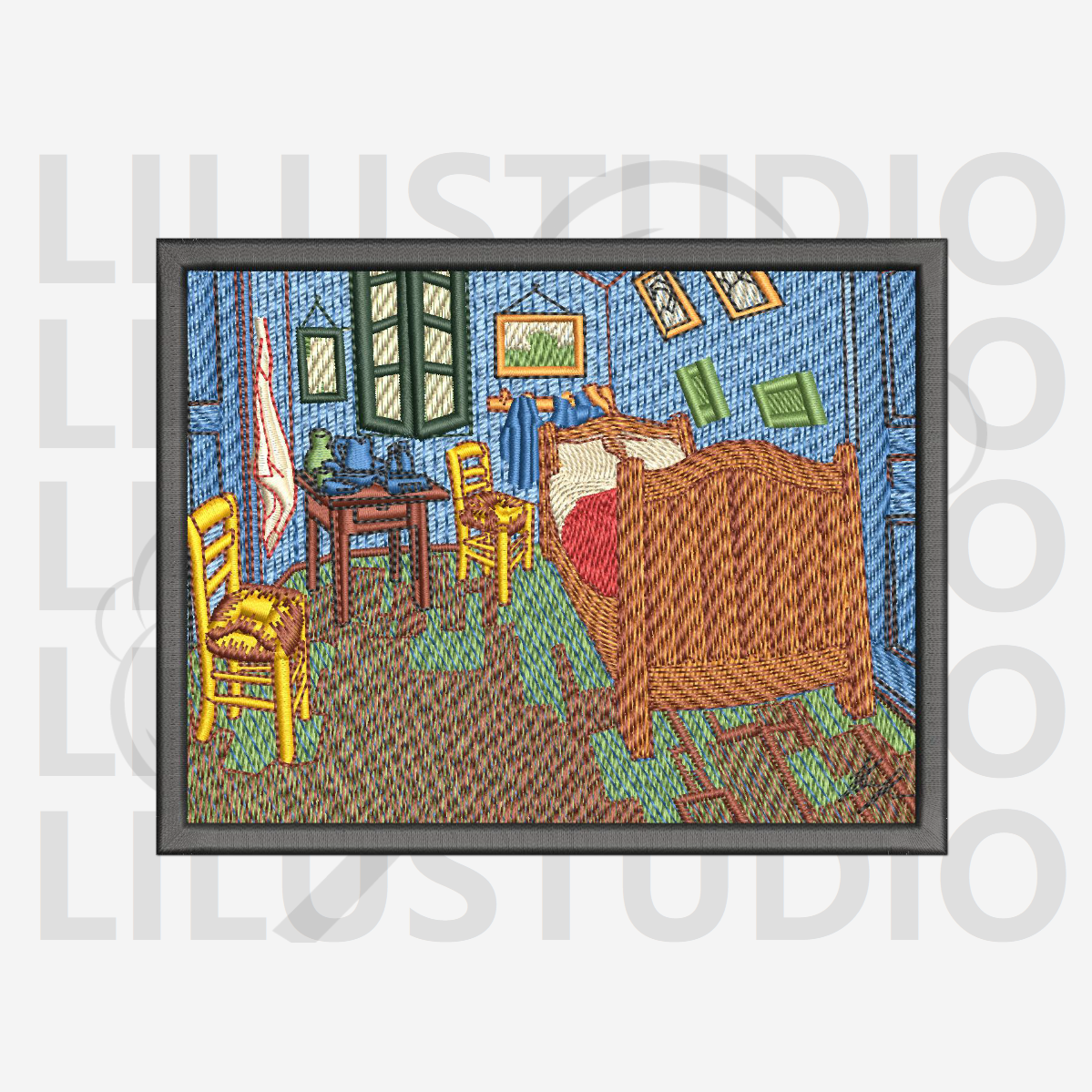 Embroidery Design for Art Collection — The Bedroom Painting