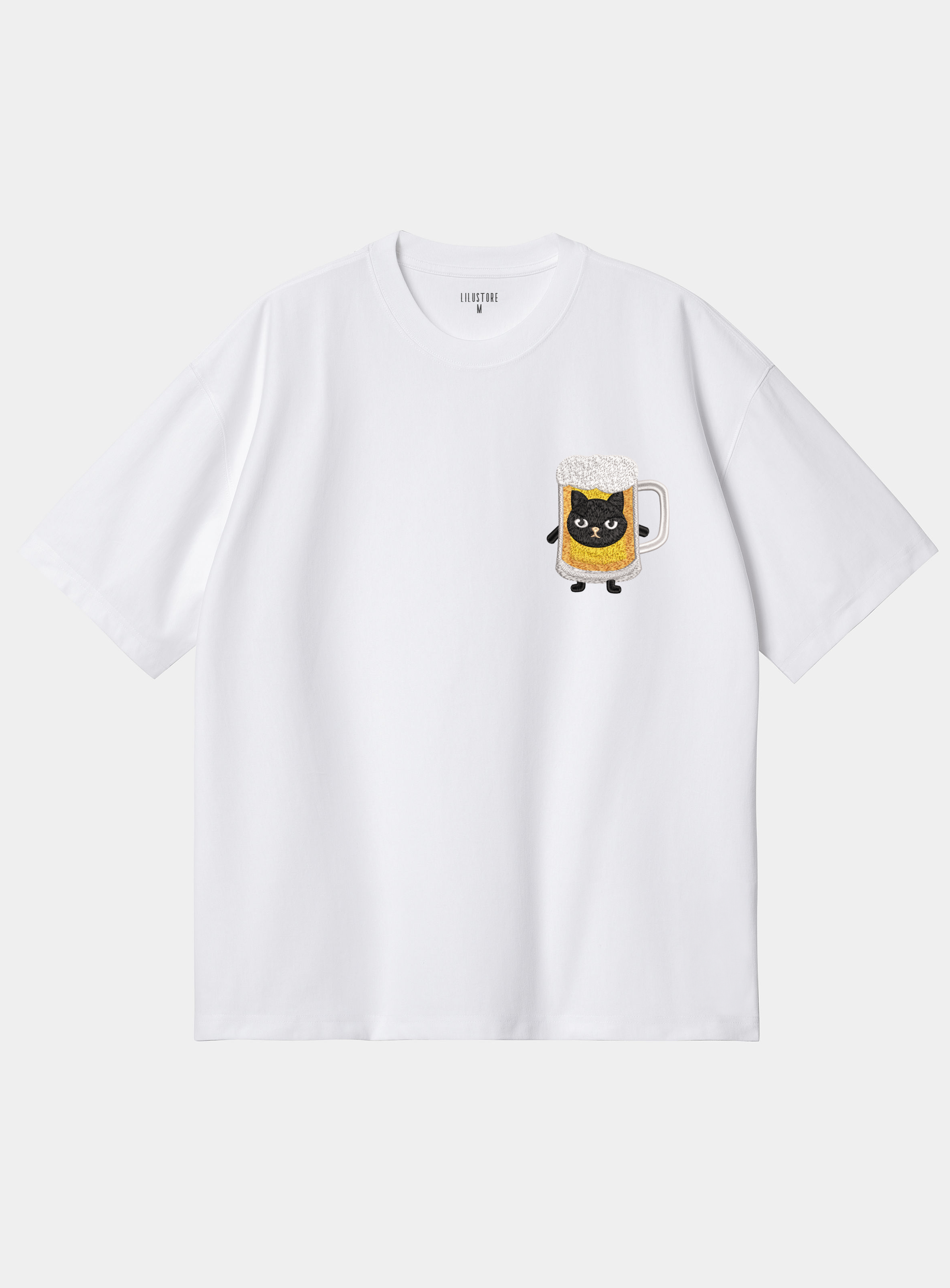 Футболка вільного силуету з вишивкою Хмільні кошенята