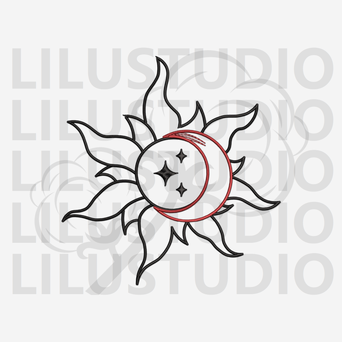 Embroidery Design for Couple Collection — Radiant Moon