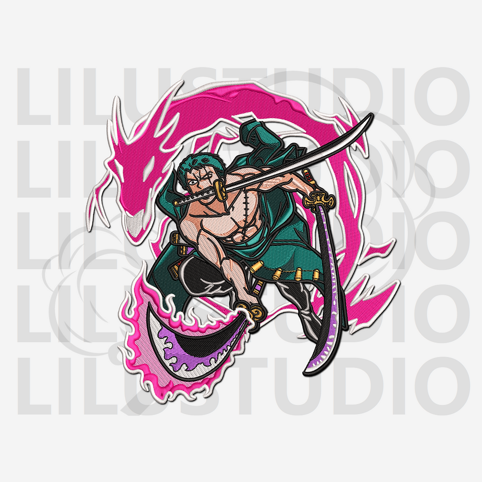 Embroidery Designs for Roronoa Zoro One Piece character