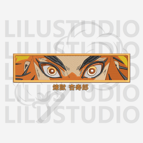 Embroidery Designs for Kyojuro Rengoku Demon Slayer character | LiluStudio