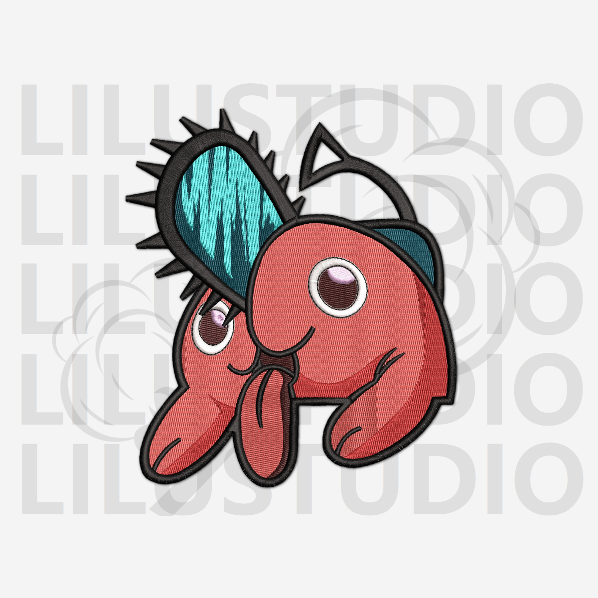 Embroidery Designs for Pochita Chainsaw Man character