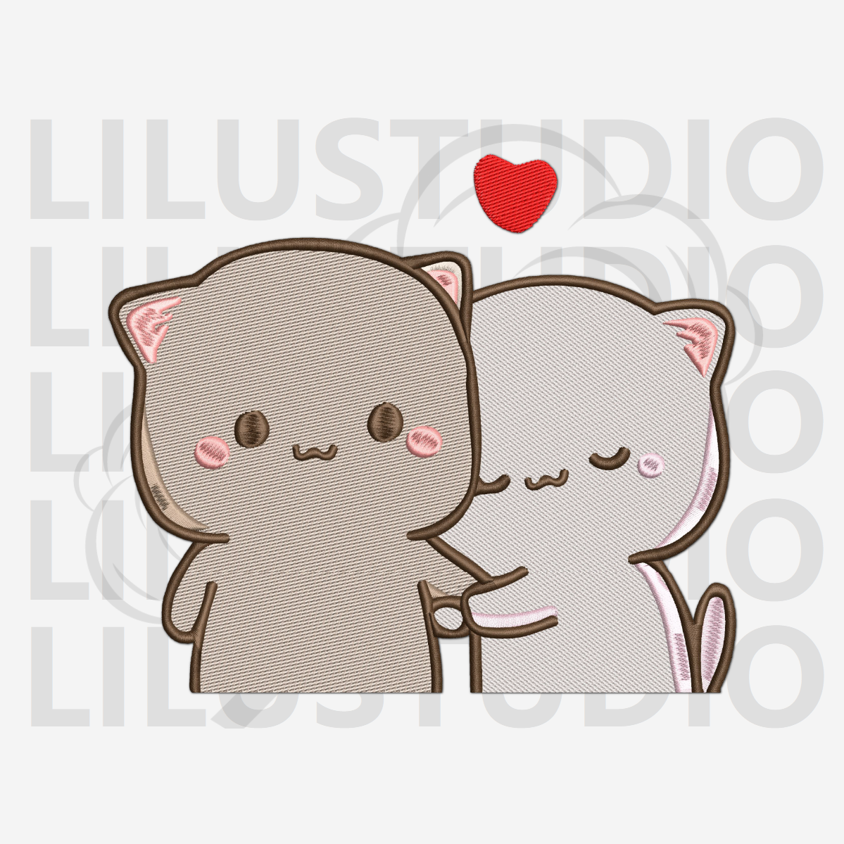 Embroidery Design for Couple Collection — Mochi Mochi Cats
