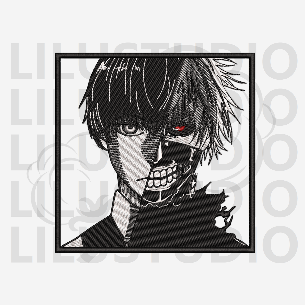 Embroidery Design for Ken Kaneki Tokyo Ghoul character
